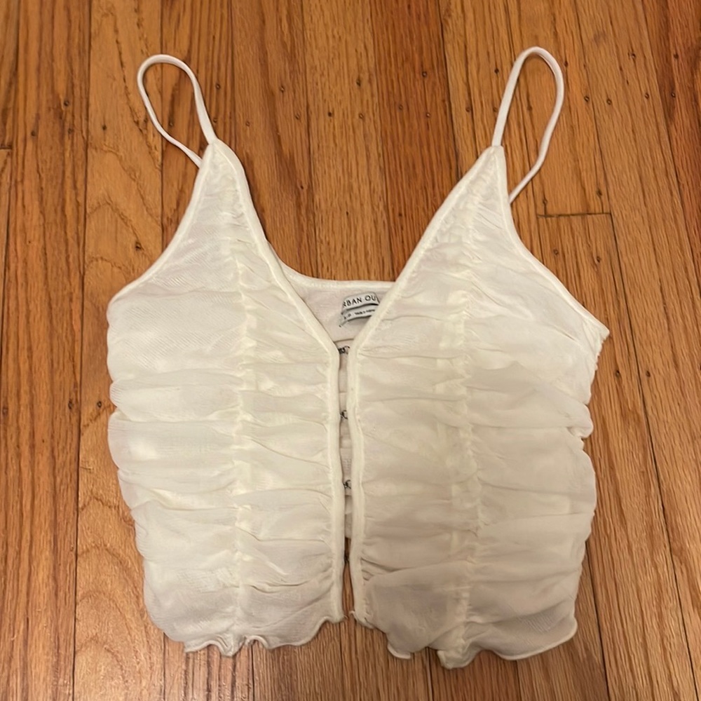 Urban Outfitters white mesh corset style top!